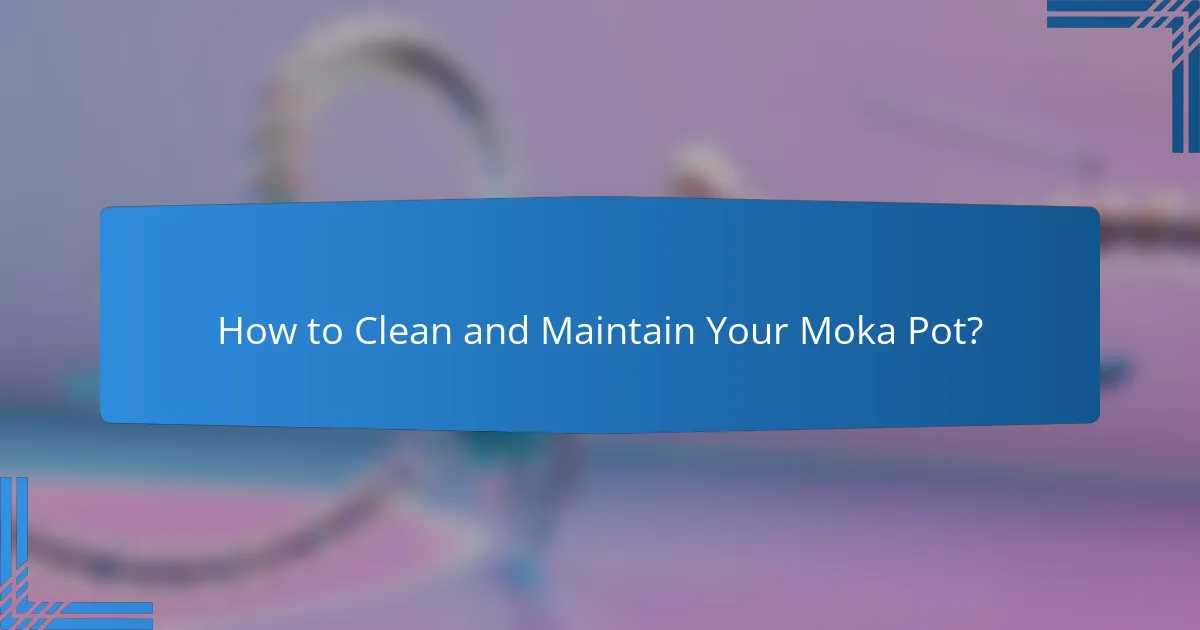 How to Clean and Maintain Your Moka Pot?