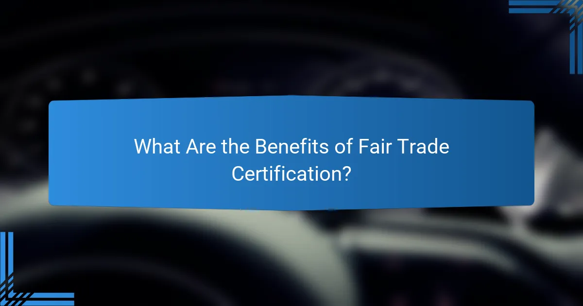 What Are the Benefits of Fair Trade Certification?