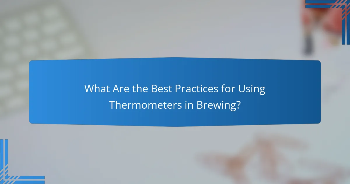 What Are the Best Practices for Using Thermometers in Brewing?