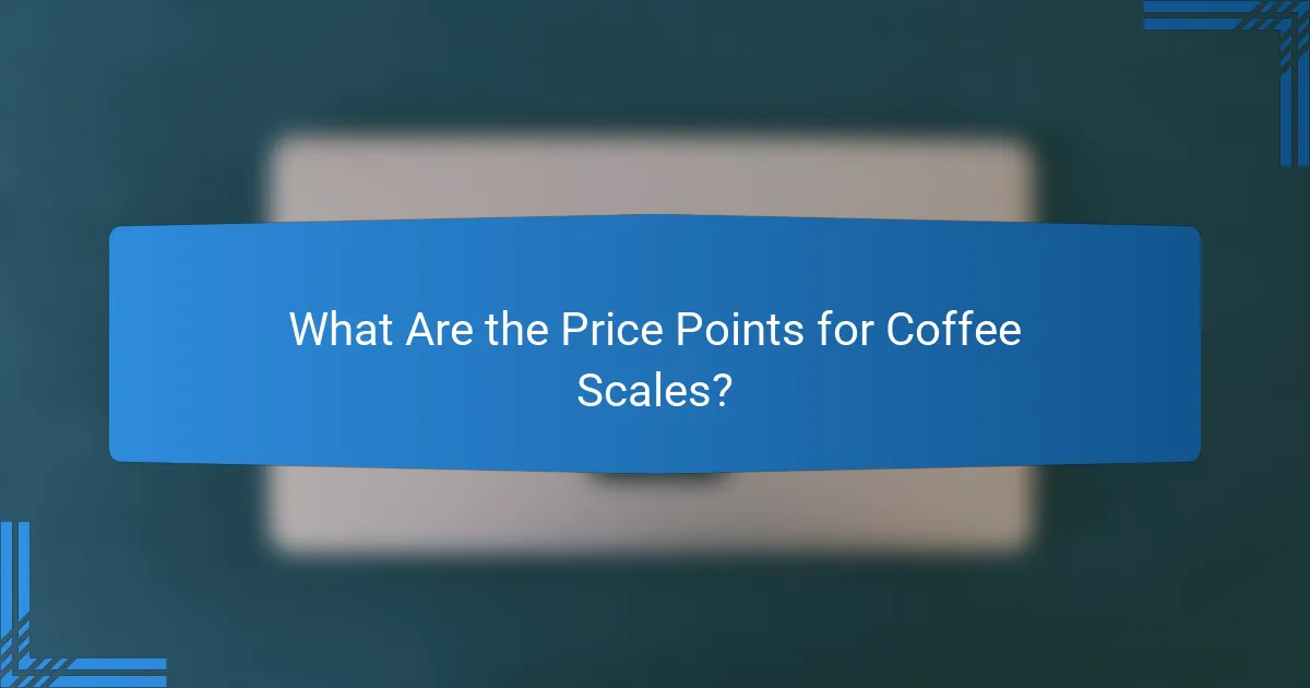 What Are the Price Points for Coffee Scales?