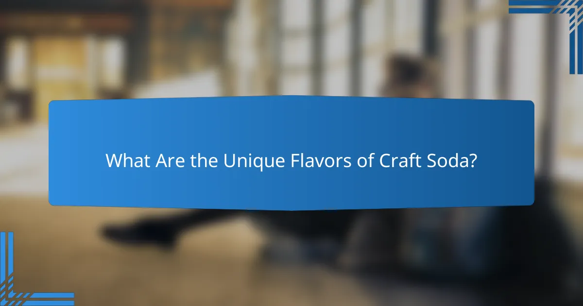 What Are the Unique Flavors of Craft Soda?
